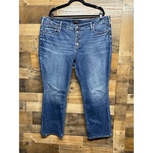 Silver Jeans Co. Suki Slim Bootcut Button Fly Jeans Mid Rise Women's Size 22